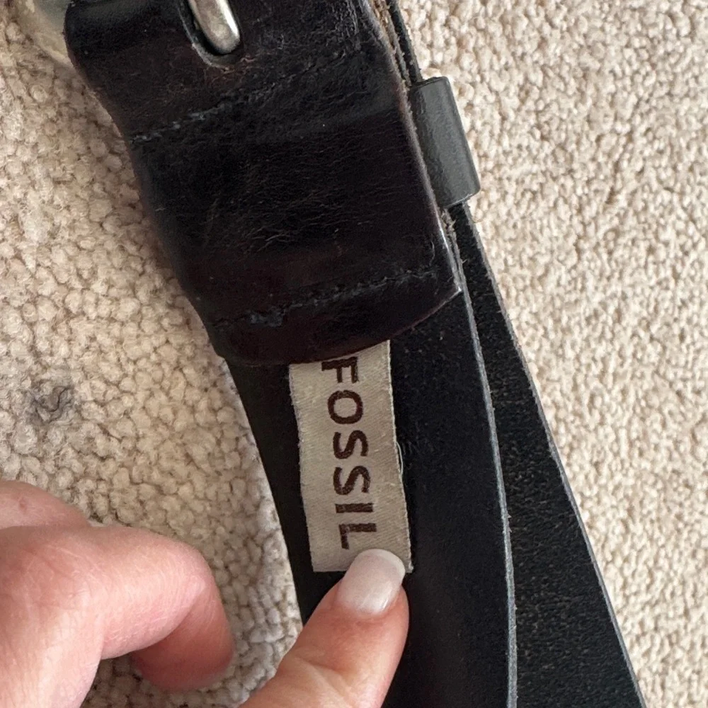 Fossil Men's Dark Brown Leather Belt